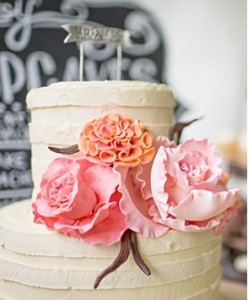 Pastel de Boda con flores-ch