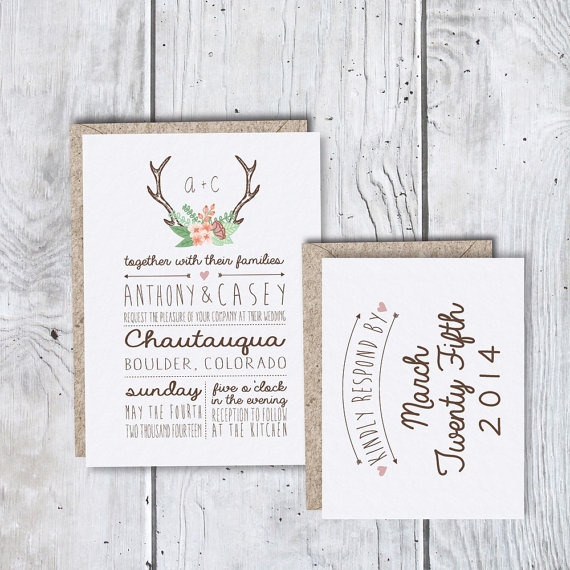 Invitación con detalle floral