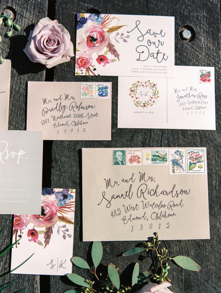 Invitación de Boda con flores en acuarela