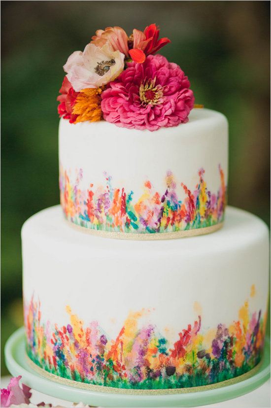 Pastel de Boda pintado