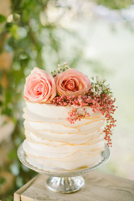 Pastel de Boda con rosas