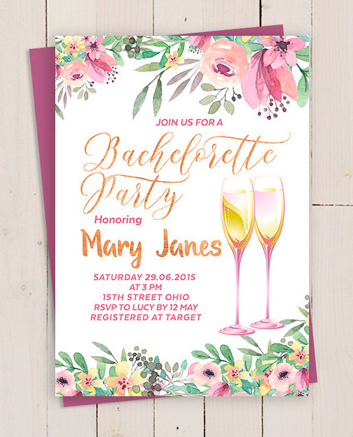 Invitación para despedida chic