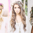 Peinados de Novia: Cabello suelto con Flores