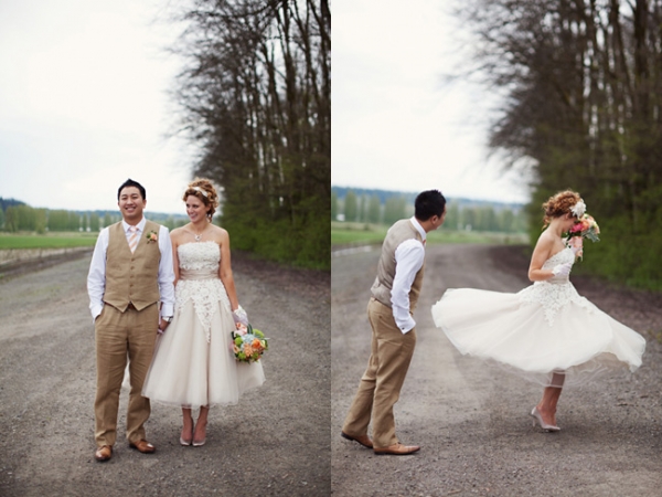 Vestido de novia corto de Justin Alexander
