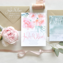 12 Hermosas Invitaciones de Boda con Diseño Floral y Caligrafía