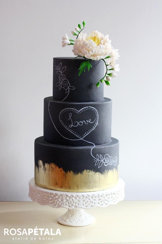 Pastel de Boda pintado gis