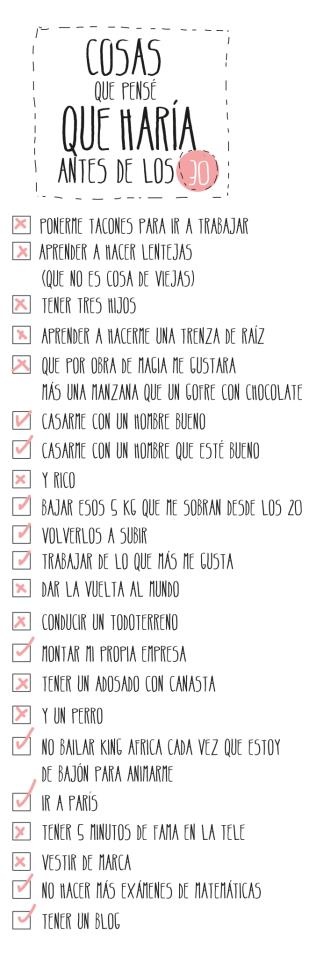 Cosas que haría antes de los 30