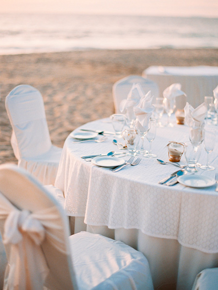 Mesas de boda en la playa
