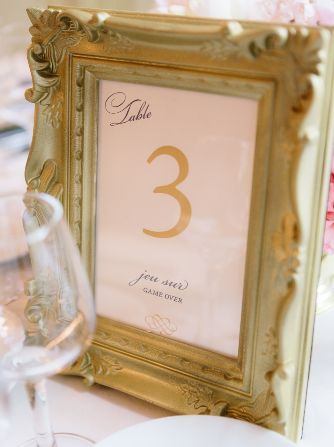 Números para las mesas de la boda en marcos
