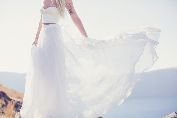 Vestido de novia falta y top