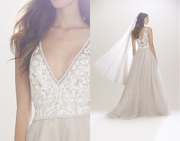 Detalles de vestido estilo princesa de Carolina Herrera