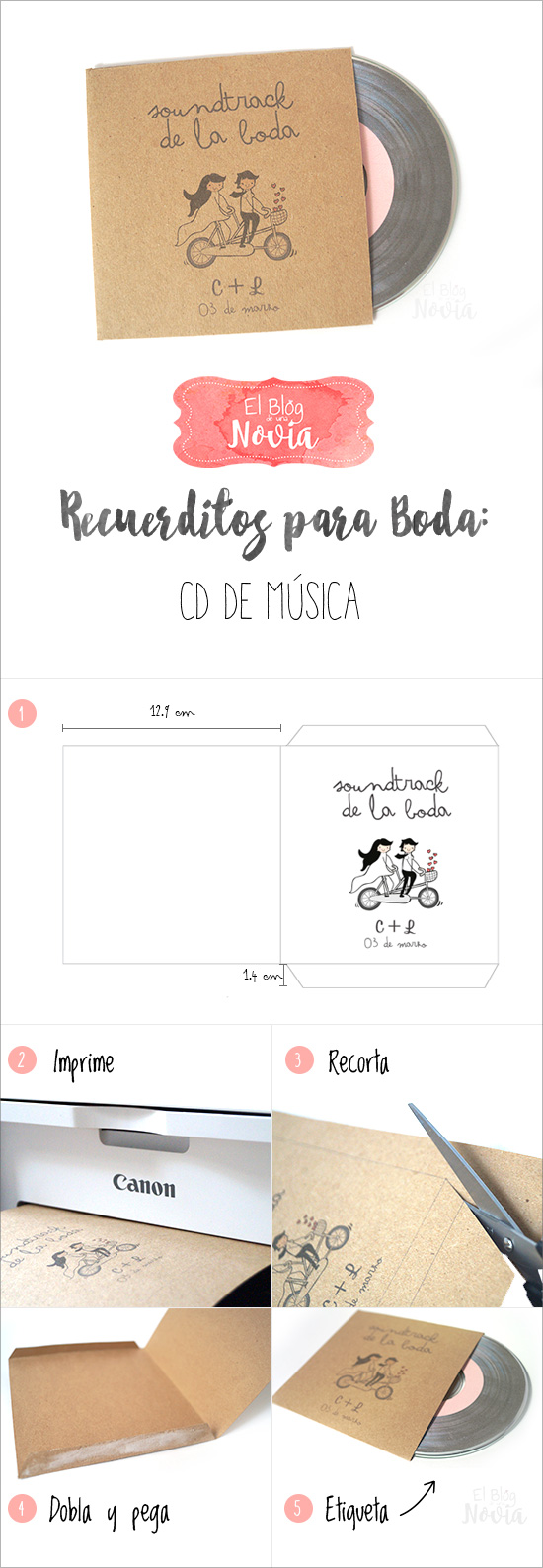 DIY Cd de música para los invitados como recuerdo de boda