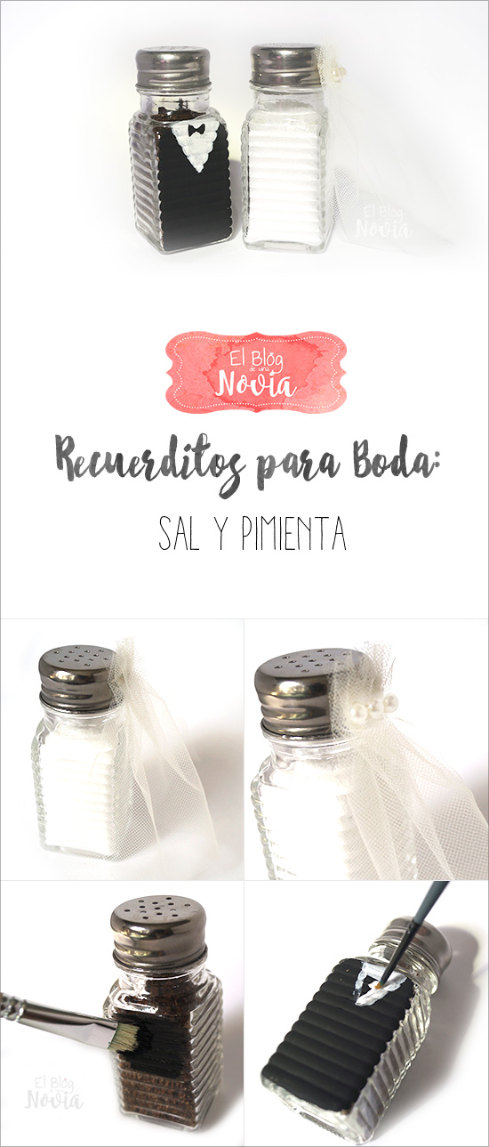 DIY Sal y Pimienta de Novios como recuerdo de boda