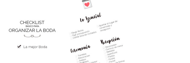 Checklist básico para Organizar una Boda