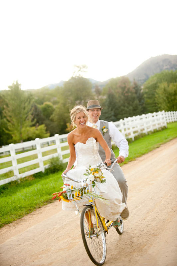 Bicicleta como coche de boda