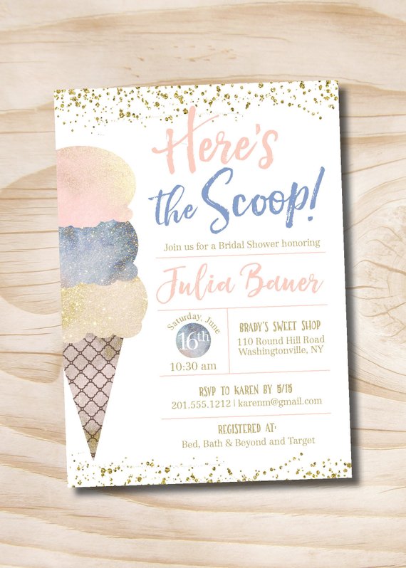 Ice Cream Bridal Shower Invitation