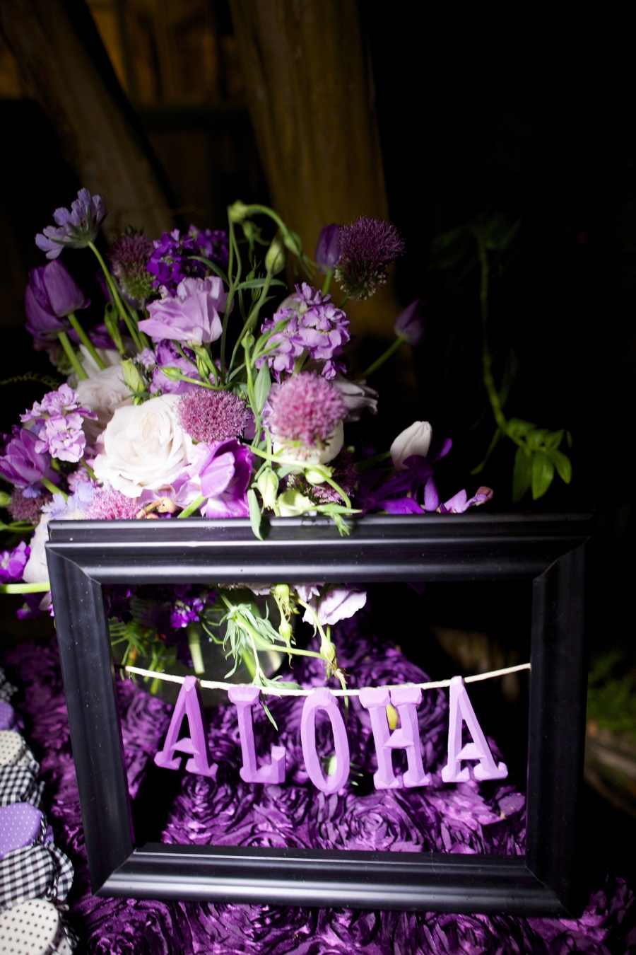 Decoración para Boda en colores púrpura