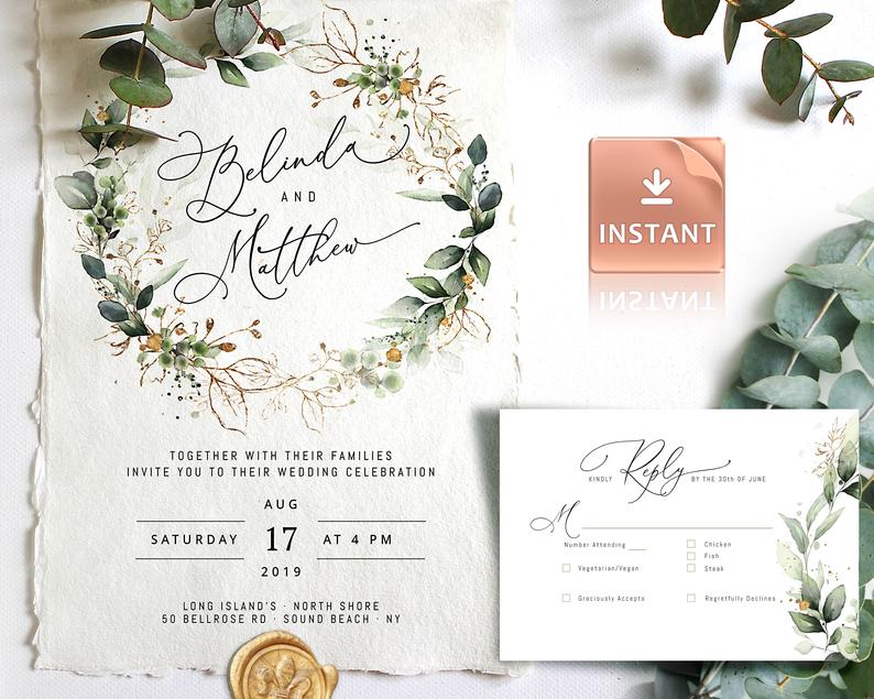 32 Invitaciones de Boda para Imprimir tú mism@ El de una