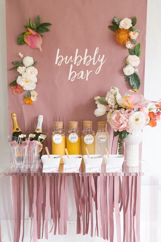 Bar de mimosas - bridal shower